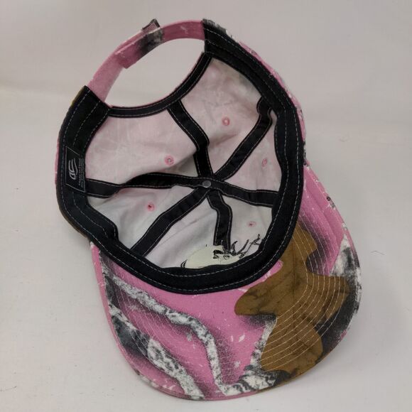 RMEF Strapback Hat Pink Camouflage OSFM Adjustable Embroidered Outdoor Cap - Picture 6 of 7